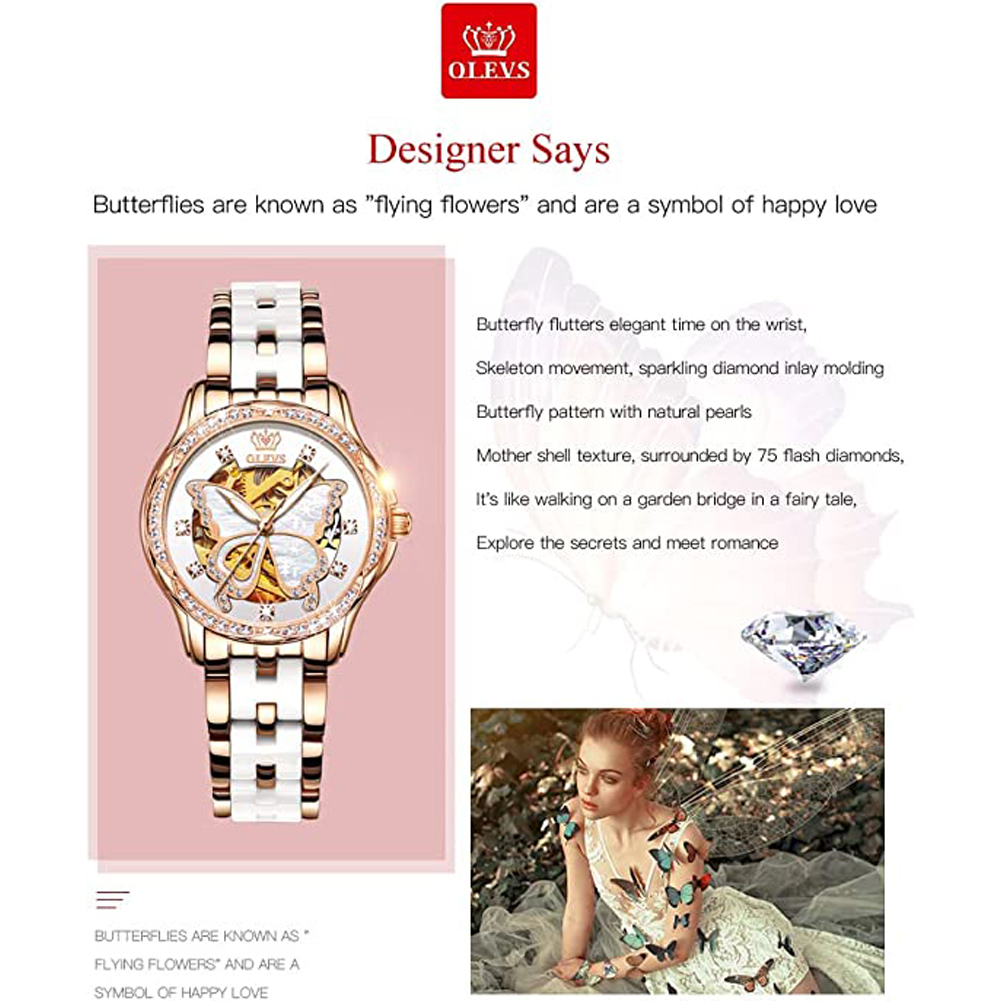 OLEVS ผู้หญิงนาฬิกาอัตโนมัติ S - Luxury Watch White บทวิจารณ์และราคา